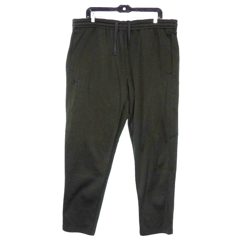Under Armour Cold Gear Dark Green Fleece Lined Performance Sweatpants Men's XXL